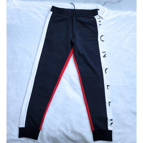Moncler Boys Blue Red Color Block Sweatpants Joggers | Size 12 | MSRP $310 - Picture 2 of 11